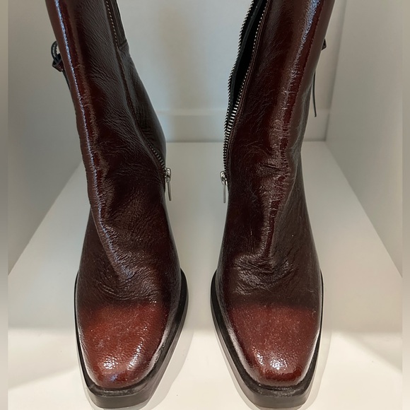All Saints Dark Brown Leather Boots - Picture 1 of 6
